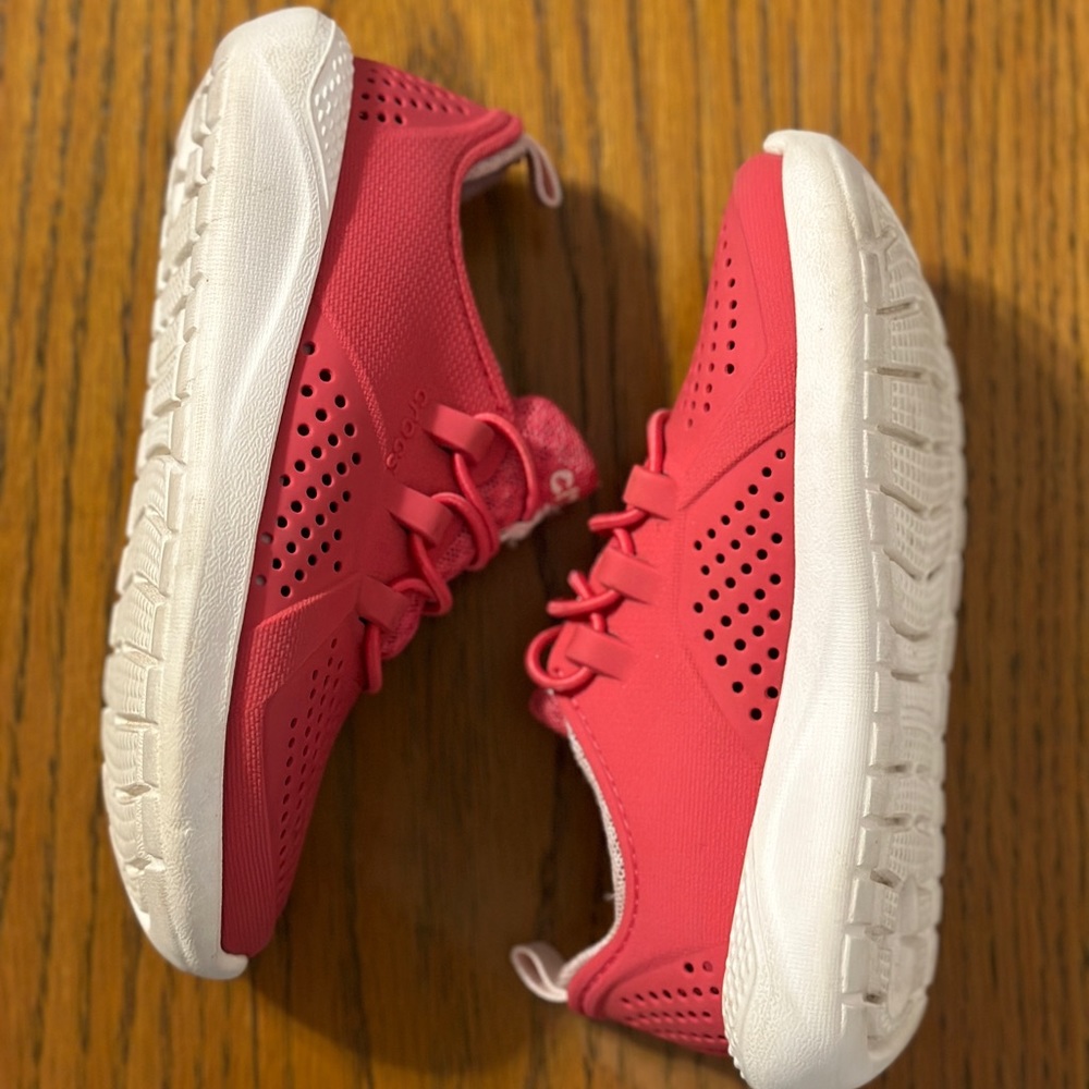 Kids, Red-LiteRide by crocs pacer sneakers.